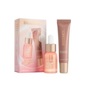 Biossance Bright Luminaries Set 2-Pcs w/VitC Rose Oil Mini+F/S Lip Perfector NIB